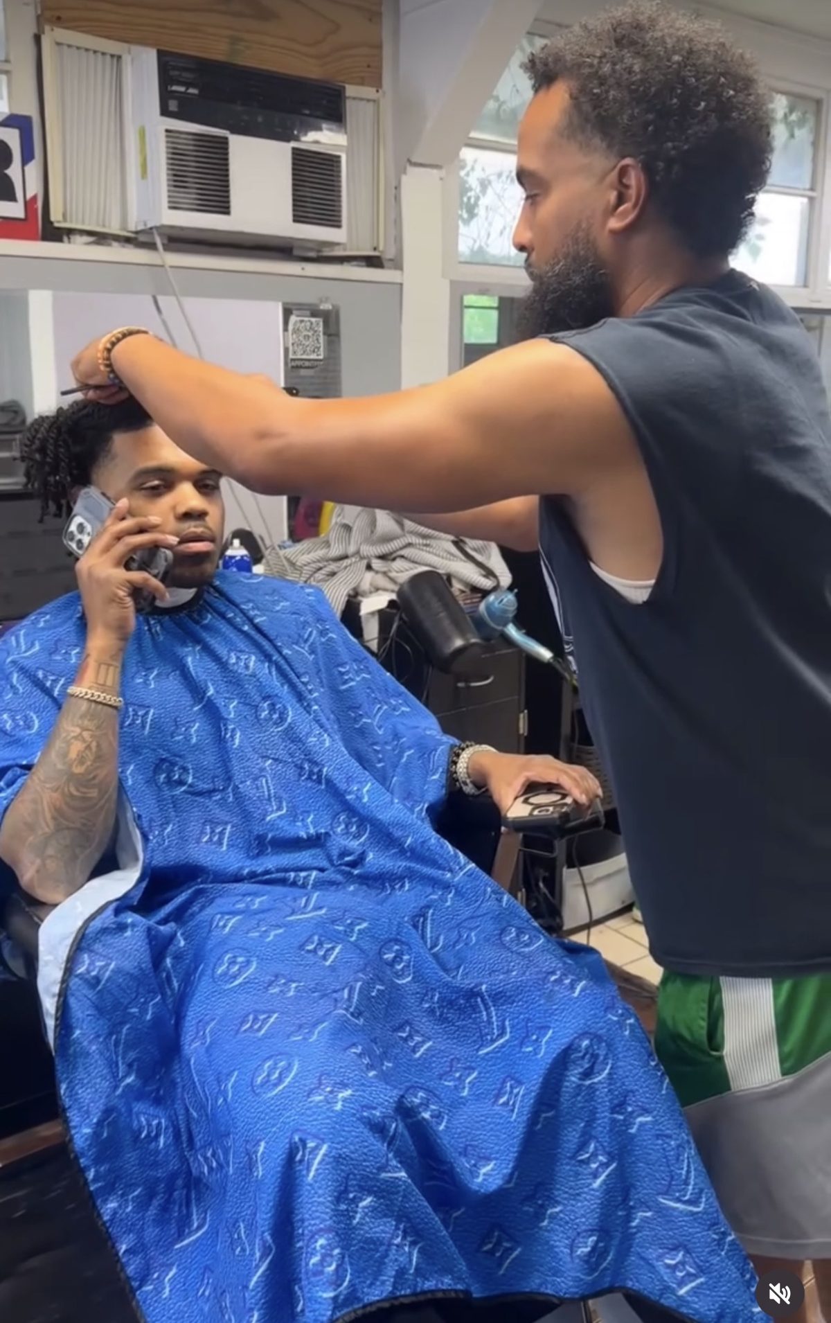 Client getting lined up in the chair