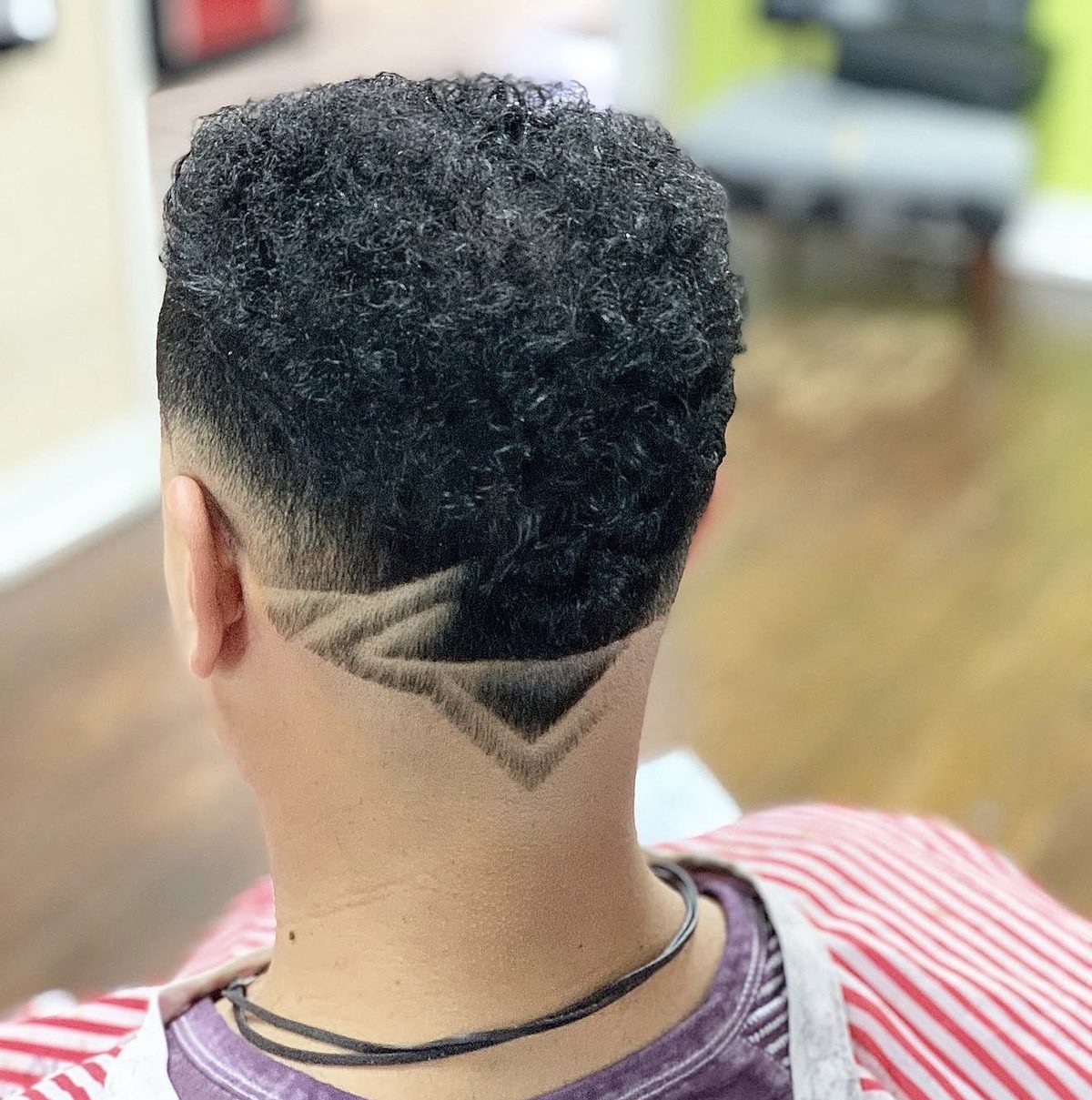 Freehand design carved in the back
