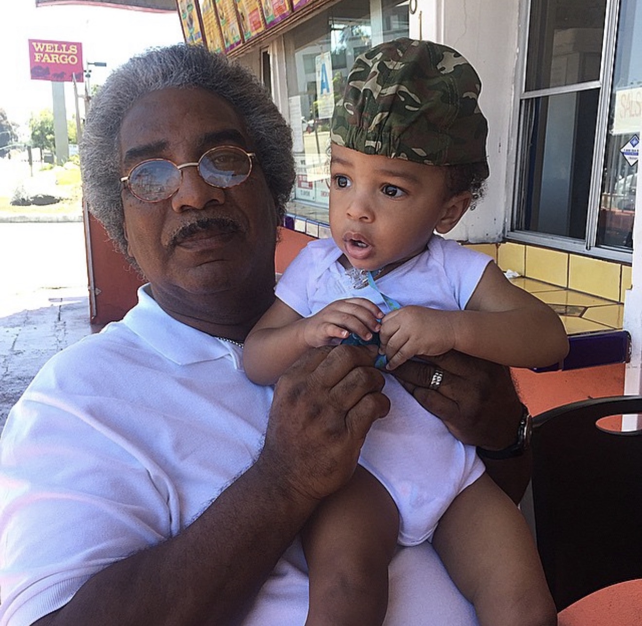Grandfather with baby Silas Jr.