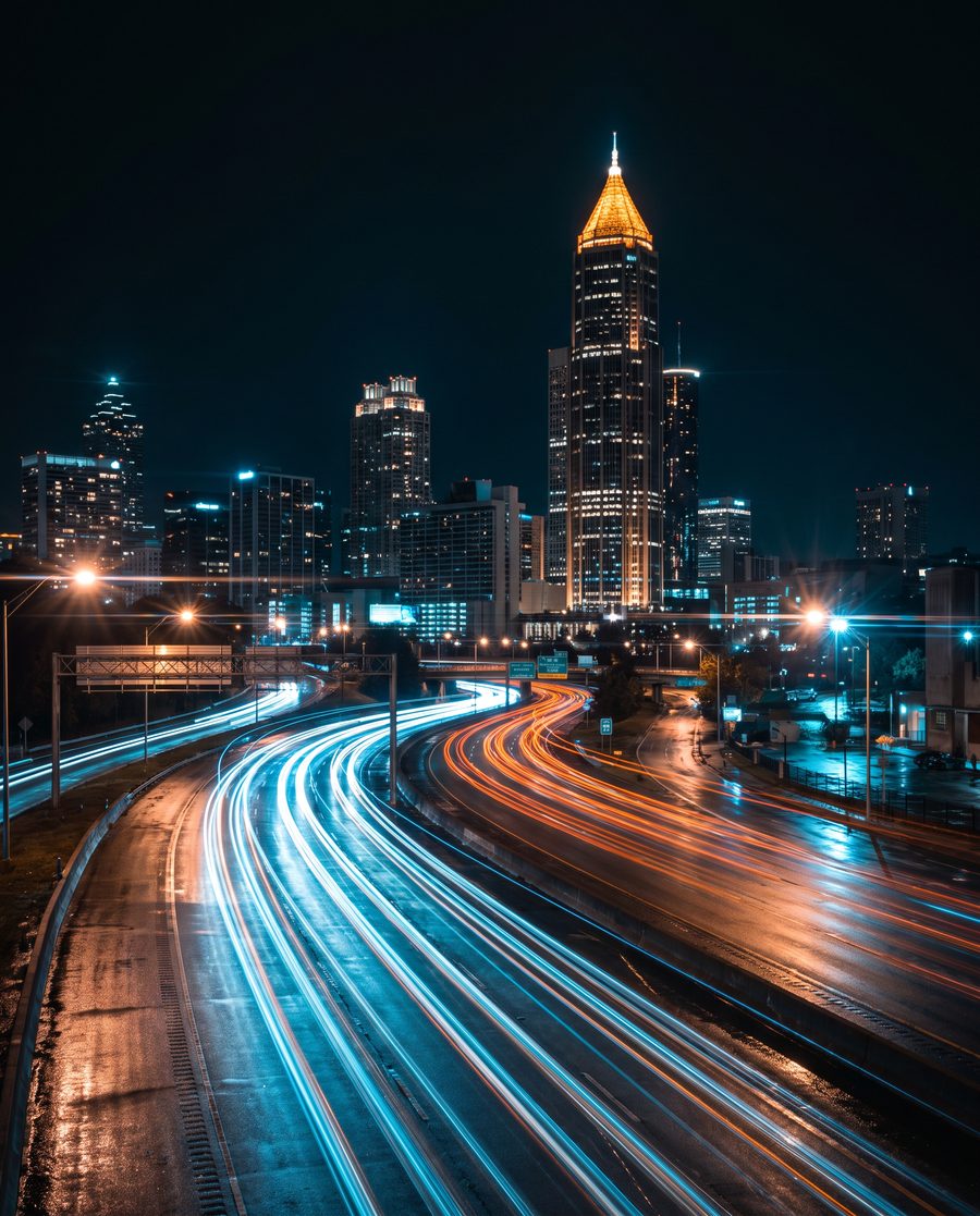 Atlanta skyline at night