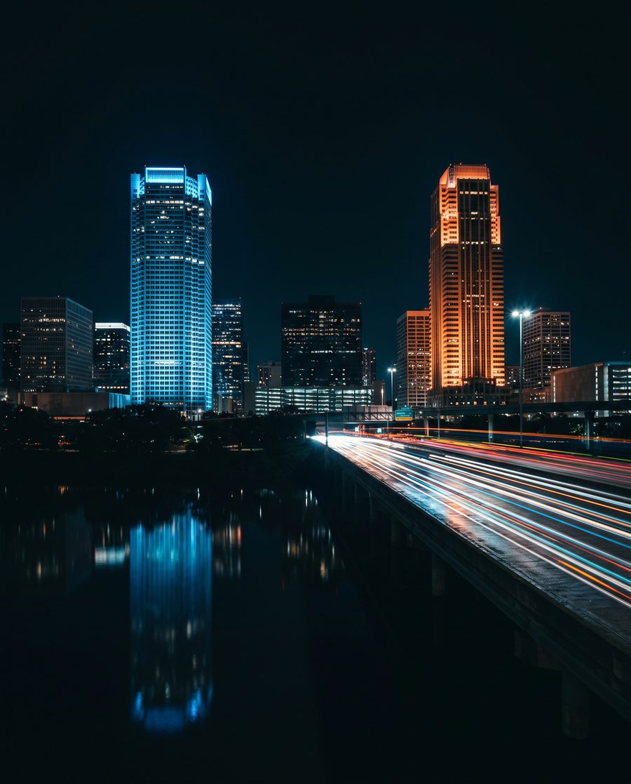 Houston skyline at night