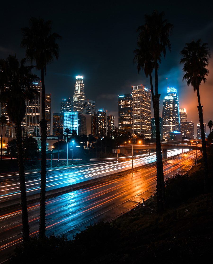 Los Angeles skyline at night